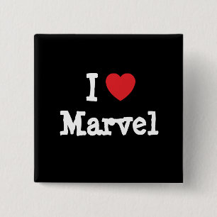 I kärlek Marvel hjärta T-Shirt Knapp