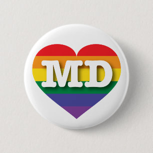 I Kärlek Maryland Rainbow Heart Knapp