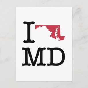 I Kärlek Maryland Vykort