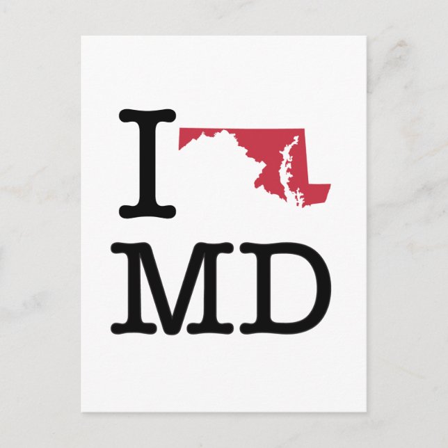 I Kärlek Maryland Vykort (Framsida)