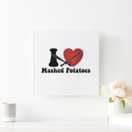 I Kärlek Mashpotatis Thanksgiving Dinner Gift Fyrkantig Klocka