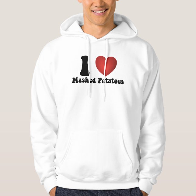 I Kärlek Mashpotatis Thanksgiving Dinner Gift Hoodie (Framsida)