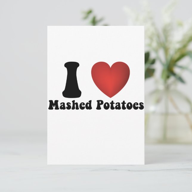 I Kärlek Mashpotatis Thanksgiving Dinner Gift Kort (Stående Fram)