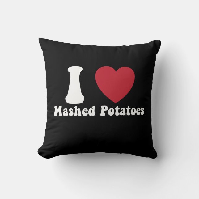 I Kärlek Mashpotatis Thanksgiving Dinner Gift Kudde (Framsida)