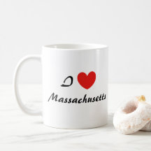 I Kärlek Massachusetts Heart Typography Coffee Mug