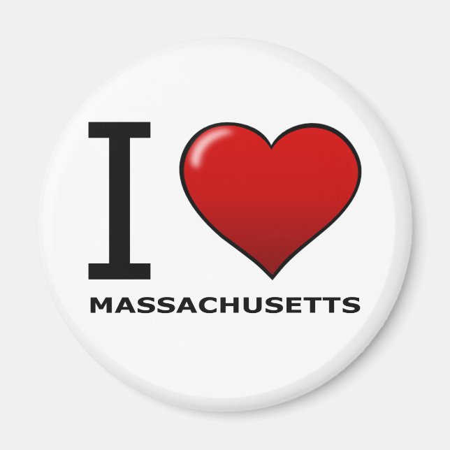 I KÄRLEK MASSACHUSETTS MAGNET (Framsidan)