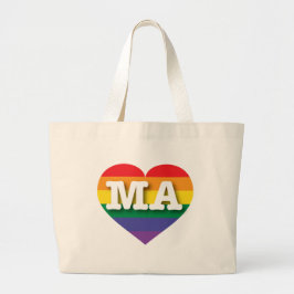 I Kärlek Massachusetts Rainbow Heart Jumbo Tygkasse