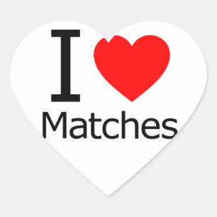 I Kärlek Matches Hjärtformat Klistermärke