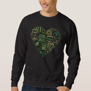 I Kärlek Matematik Math Heart Lång Ärmad Tröja