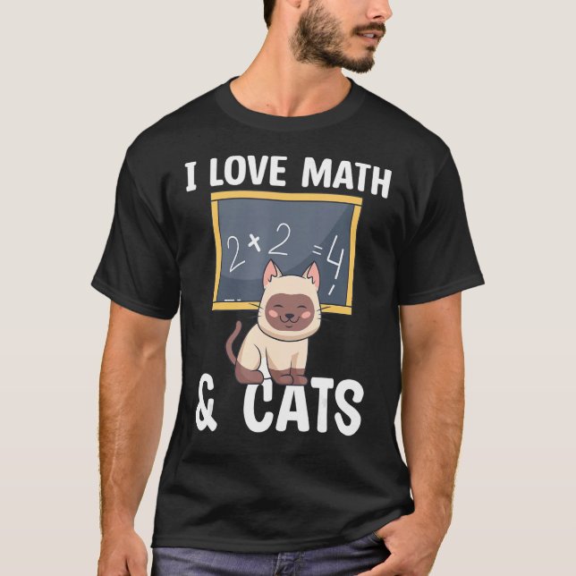 I Kärlek, matematik och katter T Shirt (Framsida)