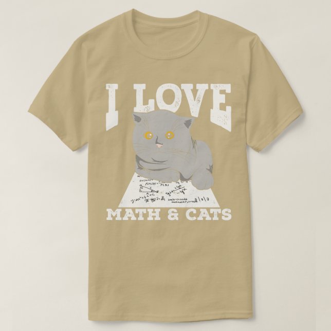 I Kärlek, matematik och katter T Shirt (Design framsida)