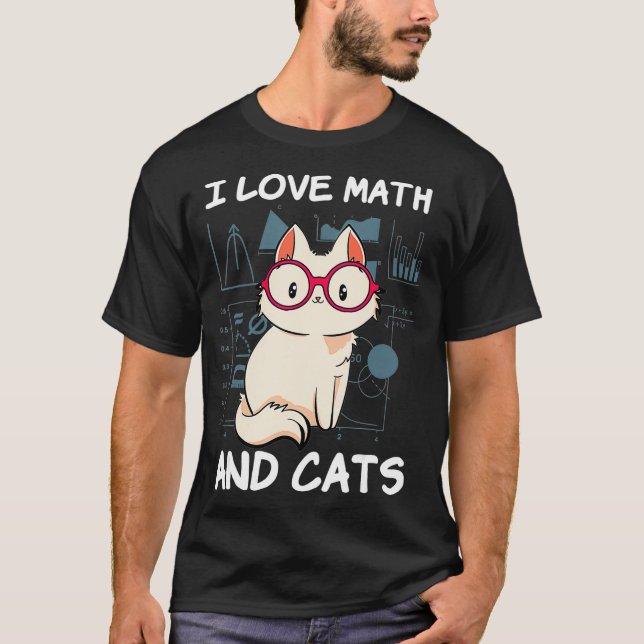 I Kärlek, matematik och matematik T Shirt (Framsida)