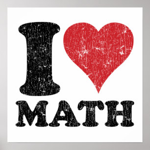 I Kärlek-matematik Poster utskrift