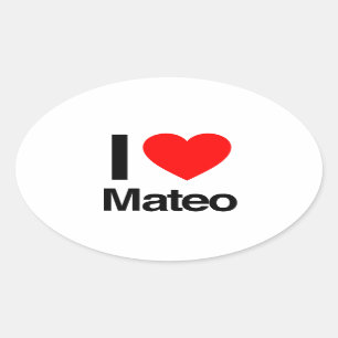 i kärlek mateo ovalt klistermärke