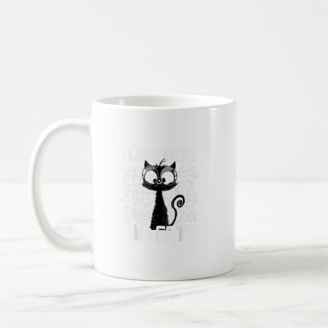 I Kärlek Math and Cats Black Cat Funny Sayed Coola Kaffemugg (Vänster)