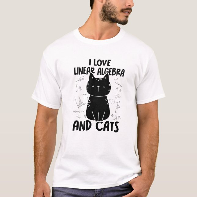 I Kärlek Math and Cats - Lättalgebra T Shirt (Framsida)