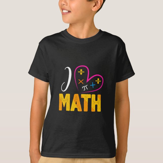 I Kärlek Math Back to school T Shirt (Framsida)