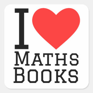 I kärlek math bok fyrkantigt klistermärke
