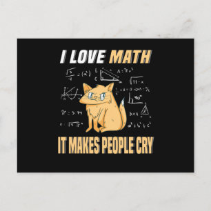 I Kärlek Math Cat Kitten Mathegenie Math Teacher Vykort