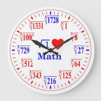 I Kärlek Math, Cube Roots Wall Clock Stor Klocka