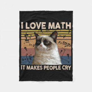 I Kärlek Math där folk Gråter Cat Lover Fleecefilt