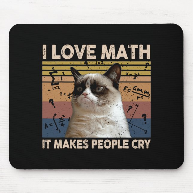 I Kärlek Math där folk Gråter Cat Lover Musmatta (Framsidan)