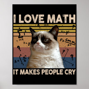 I Kärlek Math där folk Gråter Cat Lover Poster