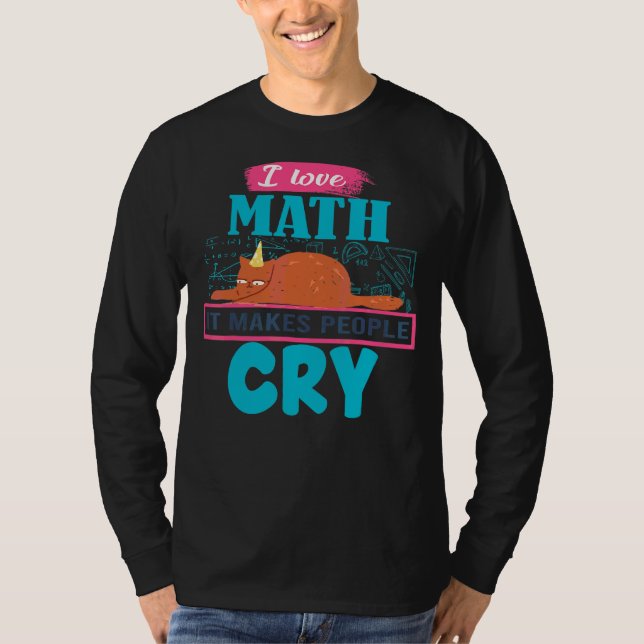 I Kärlek Math där folk Gråter grumpy Cat T Shirt (Framsida)