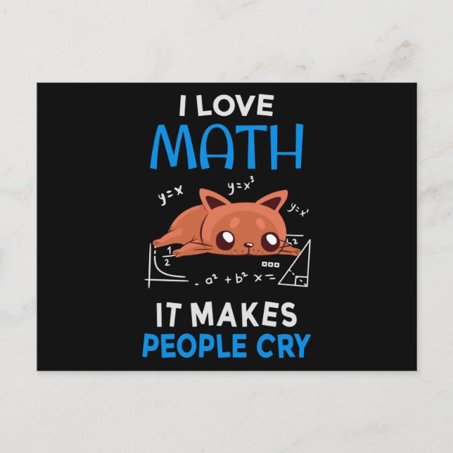 I Kärlek Math där folk Gråter Vykort (Framsida)