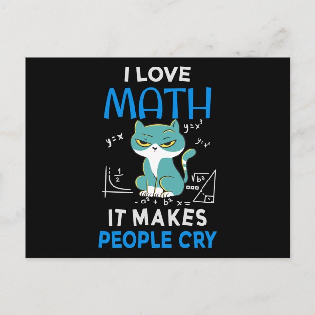 I Kärlek Math där folk Gråter Vykort (Framsida)