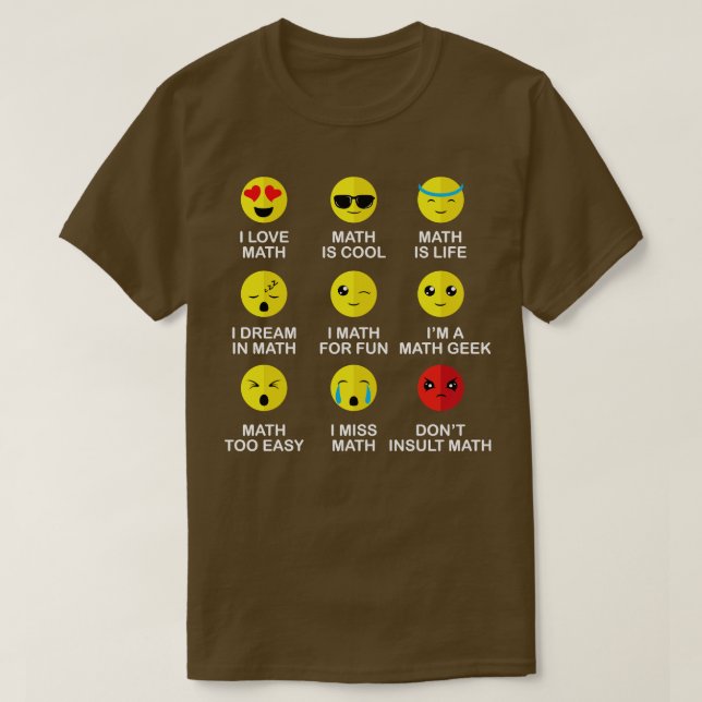 I Kärlek Math Emoji Funny Mathemacher Mathlet T Shirt (Design framsida)