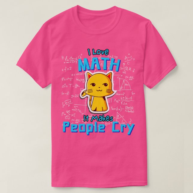 I Kärlek Math Funny Mathematician Cat Foras Geek T Shirt (Design framsida)