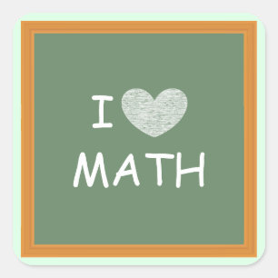 I Kärlek Math Fyrkantigt Klistermärke