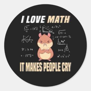 I Kärlek Math Hamster Rodent Math Genius Math Runt Klistermärke