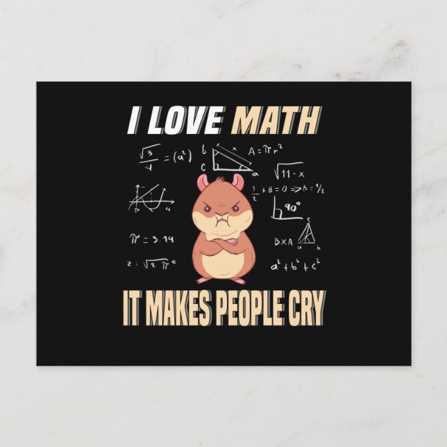 I Kärlek Math Hamster Rodent Math Genius Math Vykort (Framsida)