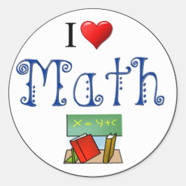 I Kärlek Math Heart Bokar Classroom Runt Klistermärke