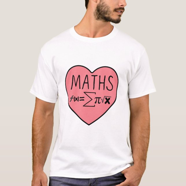 I Kärlek Math Heart T Shirt (Framsida)