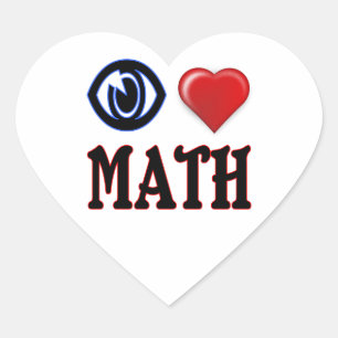 I Kärlek Math Hjärtformat Klistermärke