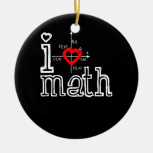 I Kärlek Math I Heart matematik Julgransprydnad Keramik