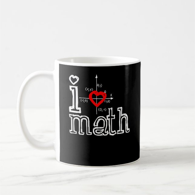 I Kärlek Math I Heart matematik Kaffemugg (Vänster)