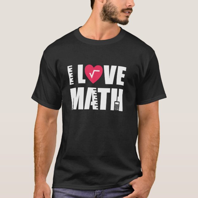 I kärlek Math Math Mathematical Operation T Shirt (Framsida)