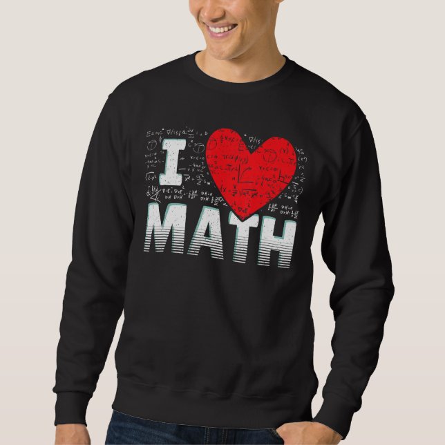 I Kärlek Math Mathematics Student Lacher Math Lång Ärmad Tröja (Framsida)