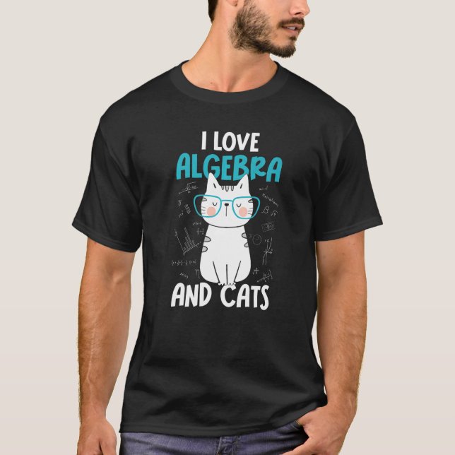 I Kärlek Math och Cats Algebra T Shirt (Framsida)