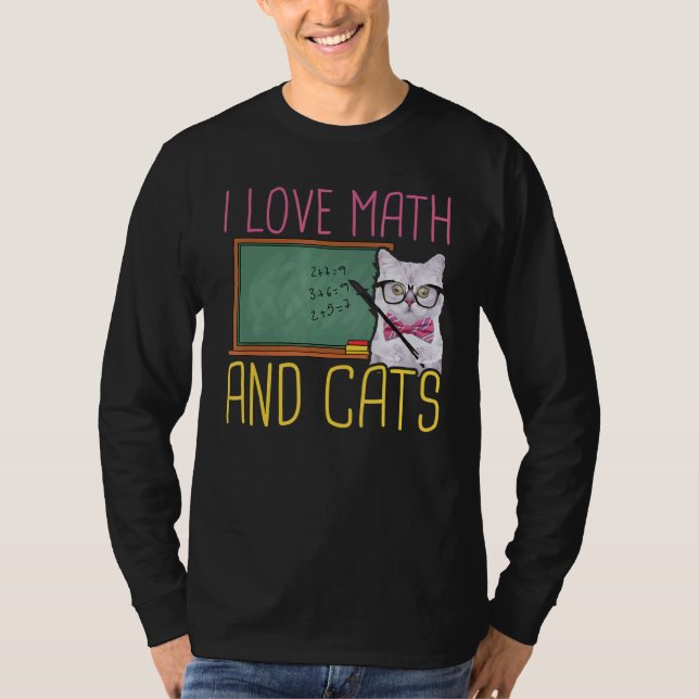 I Kärlek Math och Cats Cat Kitten Math T Shirt (Framsida)