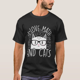 I Kärlek Math och Cats Coola Kattunge Kattdjur Cat T Shirt