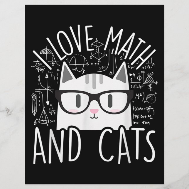 I Kärlek Math och Cats Cute Kattunge Brevhuvud (Framsida)
