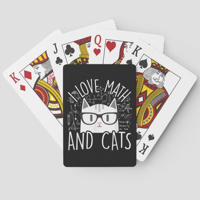 I Kärlek Math och Cats Cute Kattunge Casinokort (Baksidan)