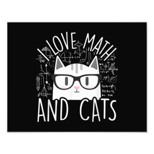 I Kärlek Math och Cats Cute Kattunge Fototryck