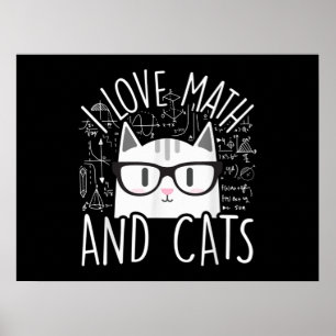 I Kärlek Math och Cats Cute Kattunge Poster