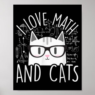 I Kärlek Math och Cats Cute Kattunge Poster